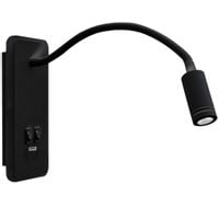 Kinkiet LAMPA ścienna BASE ML63500 Milagro metalowa OPRAWA regulowana LED 10W 4000K z portem USB czarna