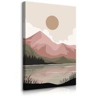 Obraz Do Salonu Góry Krajobraz Jezioro Styl Boho Natura 80cm x 120cm