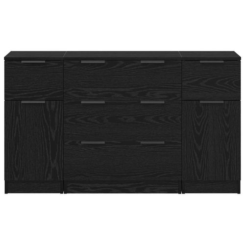 Bufet 3 pcs Czarny dąb 121 x 30 x 70 cm Materiał drewnopochodny na Arena.pl