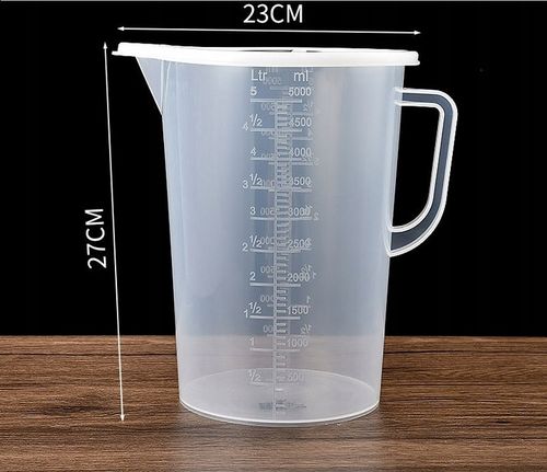 Dzbanek z Miarką Miarka 5000ML Podziałka 2 SKALE Przeźroczysty z Rączką 5 L na Arena.pl