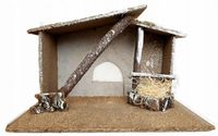 Śliczna Stajenka Szopka Bożonarodzeniowa- 40x20x28cm do fig. o wys. 11-15cm