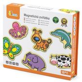 VIGA DREWNIANE MAGNESY NA LODÓWKĘ ZWIERZĄTKA DŻUNGLA 20 ELEMENTÓW