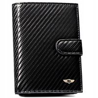 PETERSON portfel męski skórzany skóra carbon czarny duży rfid PREMIUM