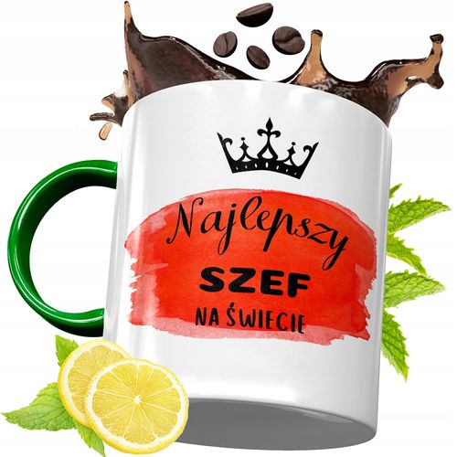 Kubek Zielony Dla Szefa Szefowej Prezent Urodziny Z Nadrukiem Ze Zdjęciem na Arena.pl