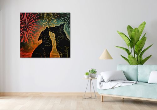 Obraz 100x90cm Psi Uścisk na Arena.pl