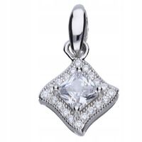 WISIOREK ZAWIESZKA SREBRNA KWADRAT ROMB CYRKONIA