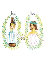 Karnet B6 Ślub Para W Owalach