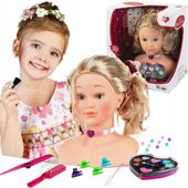 DUŻA GŁOWA DO STYLIZACJI CZESANIA MAKIJAŻU LALKA PRINCESS CORALIE 30 CM