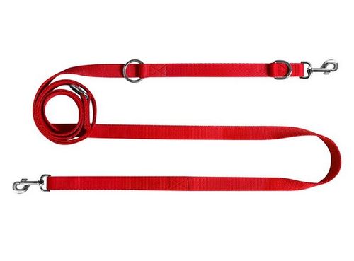 Regulowana smycz dla psa szyta grubą nicią Chaba 16mm x 130/260cm czerwona na Arena.pl