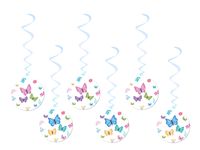 Dekoracja wisząca świderki Kolorowe Motylki, 6 szt.