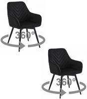 Krzesło NANA360 - czarny aksamit / nogi czarne x 2