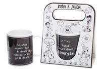 kubek ceramiczny w torebce z napisem 'kubek szczęśliwej emerytki '