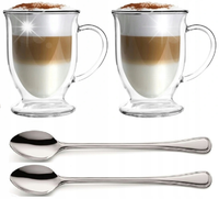 VIALLI FILIŻANKI SZKLANKI KUBKI HERBATY KAWY LATTE WYSOKIE AMO 250 ml