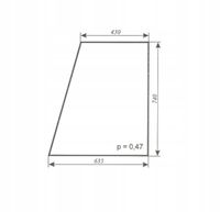 szyba drzwi górna ciągnika URSUS C-355 kabina czeska