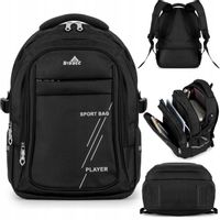 Plecak TORNISTER szkolny młodzieżowy DUŻY czarny 24L Klasy 1-8 Odblaski