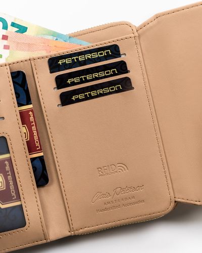 portfel damski ze skóry ekologicznej z botanicznym wzorem - peterson na Arena.pl