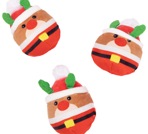 Zabawka dla psa Mini mikołaje w świątecznej czapce z piszczałką UNIQ PETS na Arena.pl