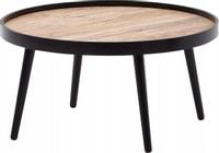 Stolik kawowy boczny czarny do salonu okrągły