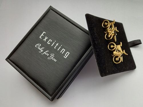 Spinki do mankietów EXC Złote Ślubne pozłacane masa perłowa w pięknym Etui na Arena.pl