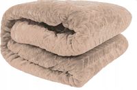 KOC NARZUTA PLED DWUSTRONNA TŁOCZONA NA PREZENT FUERO 150x200 cm TAUPE BEŻ