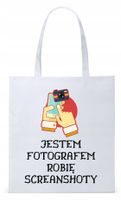 Dla Fotografa Fotografki Torba Eco Biała Shopper Z Nadrukiem Ze Zdjęciem