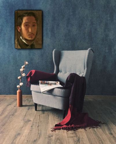 Self Portrait with White Collar, Edgar Degas - obraz na płótnie 60x80 cm na Arena.pl