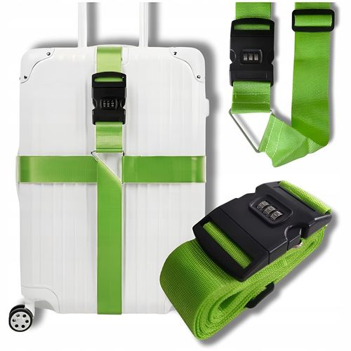 PAS DO WALIZKI ZABEZPIECZAJĄCY SPINAJĄCY BAGAŻ PODWÓJNY Z SZYFREM LIMONKOWY na Arena.pl