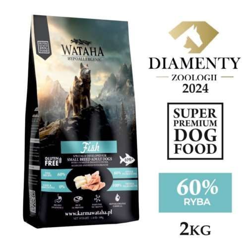 WATAHA Hypoallergenic Ryba 60% dla ras małych 2kg na Arena.pl