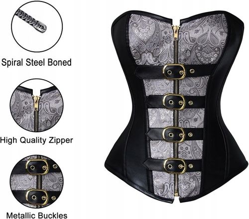 Gorset Steampunk Gothic Bustier +STRINGI SEKSOWNY WYSZCZUPLAJĄCY na Arena.pl