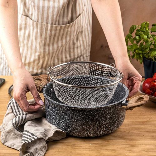 garnek marmurowy z koszem do smażenia kinghoff kh-1985 4l na Arena.pl