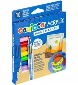Markery akrylowe z pędzelkiem CARIOCA blister 10 kol.