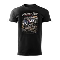 Koszulka motocyklowa z motocyklem Honda Africa Twin CRF1100L Adventure Sports męska czarna XXL