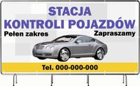 BANER REKLAMOWY 300x150cm różne wzory STACJA KONTROLI POJAZDÓW
