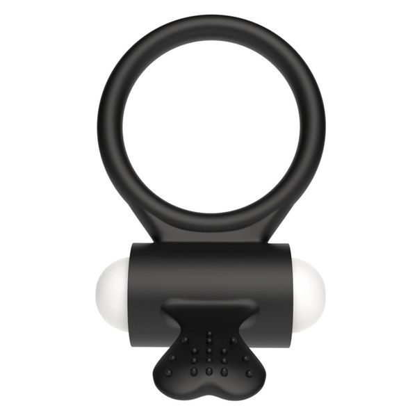 Power Clit Silicone Cockring Black zdjęcie 3