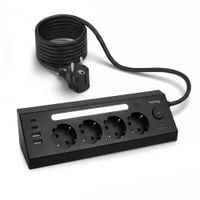 Przedłużacz listwa antyprzepięciowa 4 gniazda + 4 porty USB + wbudowany LED