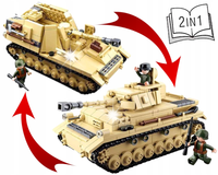 KLOCKI CZOŁG NIEMIECKI PZKPFW IV / NASHORN 2W1 WWII GERMAN WOJSKO 3 FIGURKI