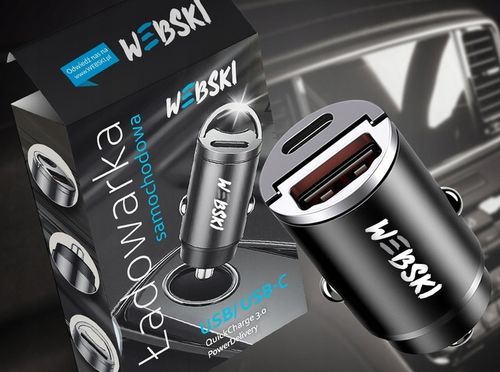 ZESTAW MAŁA MOCNA SZYBKA ŁADOWARKA DO AUTA QC3.0 PD20W Z MOCNYM KABLEM 5W1 na Arena.pl