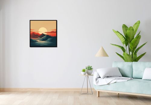 Plakat 60x60cm Zachód Słońca nad Górami na Arena.pl