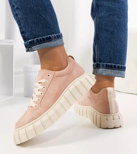 Różowe sneakersy na platformie Mirabel 36 na Arena.pl