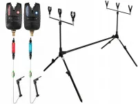 STANOWISKO KARPIOWE STOJAK 3WĘDKI ROD-POD+ 2x SYGNALIZATOR BRAŃ+ 2x SWINGER