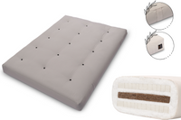 Materac 140x200 z kokosem i 2x lateks - Futon Comfort Relax - Szary