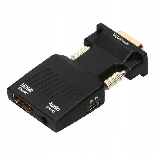ADAPTER KONWERTER VGA D-SUB DO HDMI + DŹWIĘK AUDIO na Arena.pl