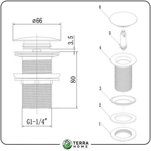 KOREK UMYWALKOWY KLIK-KLAK AUTOMAT BEZ PRZELEWU MOSIĘŻNY CZARNY SATYNOWY na Arena.pl