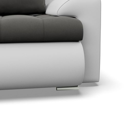 Narożnik z otomaną, prawy, BOSCO, ekoskóra, 230x200x89, biały| TYLETEGOTU na Arena.pl