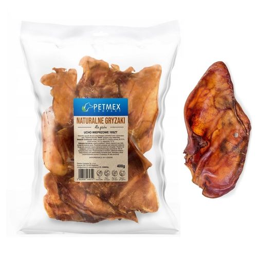 Petmex Naturalny Gryzak Przysmak dla Psa Ucho Wieprzowe 10 szt Smaczek na Arena.pl