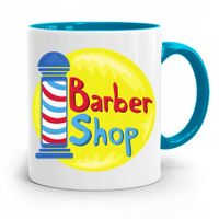 Kubek Błękitny Prezent Dla Fryzjera Barber Shop Z Nadrukiem Ze Zdjęciem