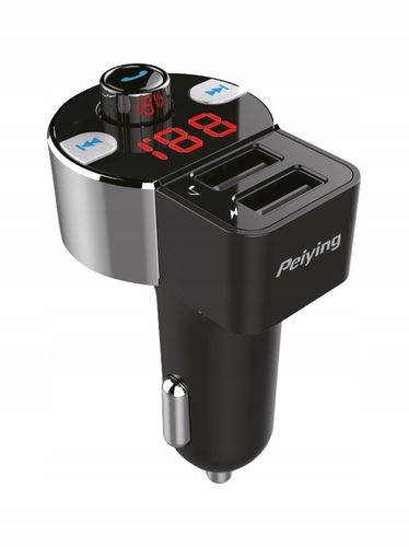 Transmiter FM Peiying BT 2xUSB ładowarka Bluetooth 12 - 24 V AUX na Arena.pl