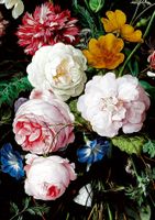 Plakat kwiaty czarne tło 29,7x42 cm A3