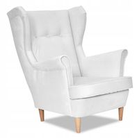 Fotel uszak ARI skandynawski  szara brudna biel czytania