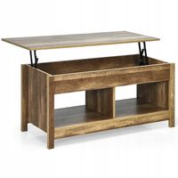Stolik kawowy Costway prostokątny 109 x 47,5 x 50cm odcienie brązu